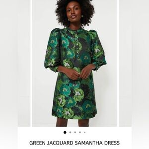 Tuckernuck Green Floral Jacquard Dress